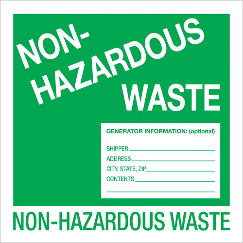 Ensure regulatory compliance with EPA and DOT-approved non-hazardous waste labels. These 6