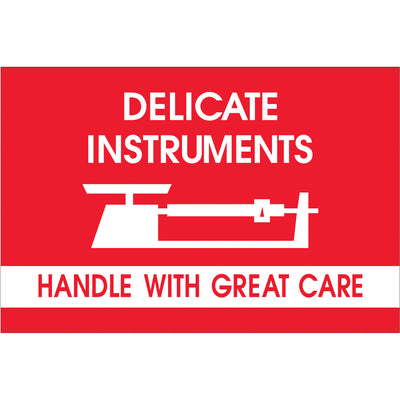 Instantly communicate handling requirements with these bold 2x3" delicate instruments labels printed on durable semi-gloss coated paper. Each roll contains 500 labels designed to meet international shipping and handling compliance standards. Compatible with table-top and wall-mount dispensers for streamlined warehouse operations.