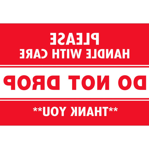 2x3 Red/White Do Not Drop Labels Semi-Gloss 500/Roll DL1313 - alias listing
