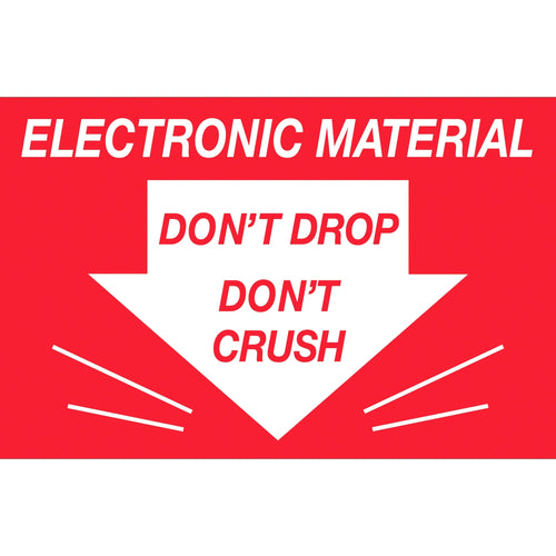 3x5 Don't Drop Don't Crush Electronic Material Labels Semi-Gloss 500/Roll DL1315 - alias listing
