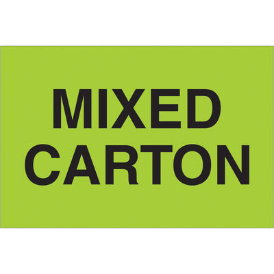 Maximize package visibility with internationally recognized 2x3" fluorescent green mixed carton labels. Printed on durable semi-gloss coated paper for enhanced durability and professional appearance. Sold as a roll of 500 with compatible table-top and wall-mount dispensers available.
