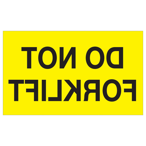 3x5 Fluorescent Yellow Do Not Forklift Labels Semi-Gloss 500/Roll DL1320 - alias listing