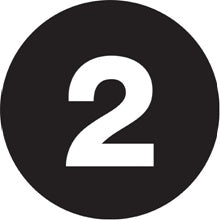 3 in Circle 2 Black Number Labels 500/Roll