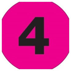3 in Circle 4 Fluorescent Pink Number Labels 500/Roll DL1344 - alias listing