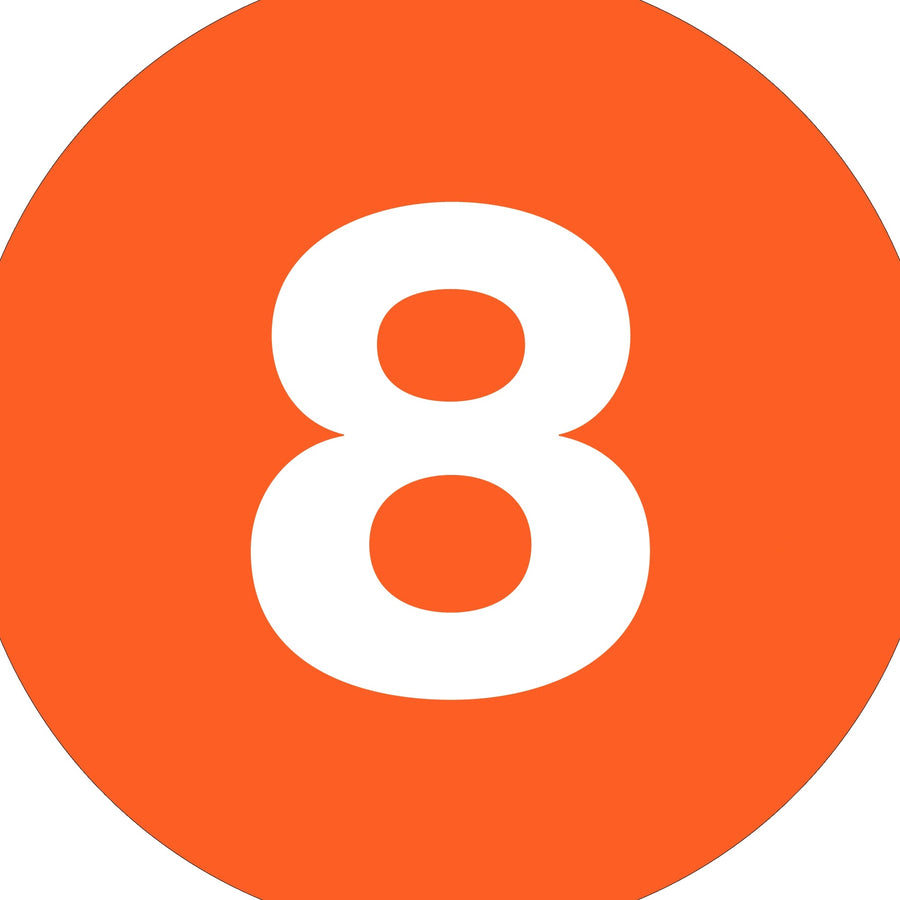 3 in Orange Circle Number Labels High Gloss Paper 500/Roll DL1348 - alias listing
