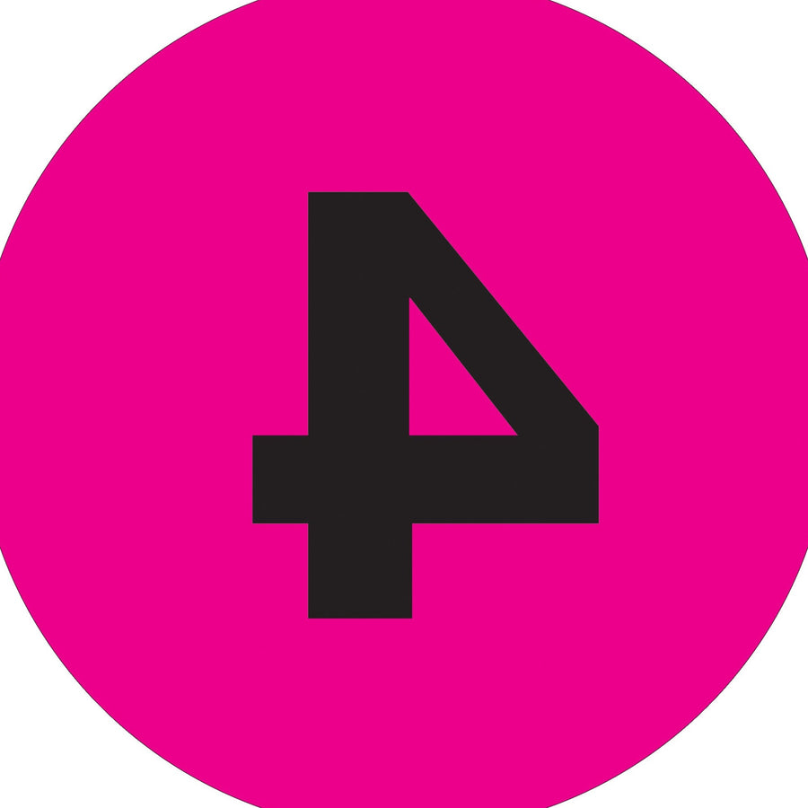 3 in Fluorescent Pink Circle Number Labels High Gloss Paper 500/Roll DL1354 - alias listing