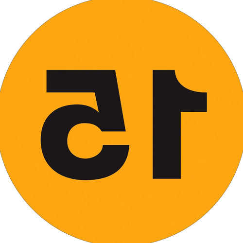 3 in Fluorescent Orange Circle Number Labels High Gloss Paper 500/Roll DL1356 - alias listing