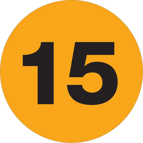 Maximize warehouse visibility with these high-gloss fluorescent orange 3-inch circle number labels. Sold as a roll of 500 labels, these pre-printed inventory labels provide instant identification for critical items and zones. Bright, durable, and designed for logistics professionals managing multi-location operations.