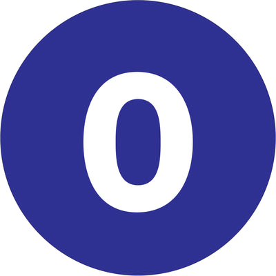Bright dark blue circle number labels help shipping coordinators and logistics teams quickly identify and track inventory across facilities. These 4" diameter pre-printed labels feature high gloss paper stock for durability and visibility in demanding warehouse environments. Sold as a convenient roll of 500.