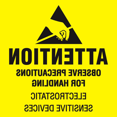 2x2 Fluorescent Yellow Anti-Static Labels 500/Roll DL1369 - alias listing