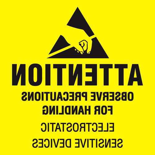 2x2 Fluorescent Yellow Anti-Static Labels 500/Roll DL1369 - alias listing