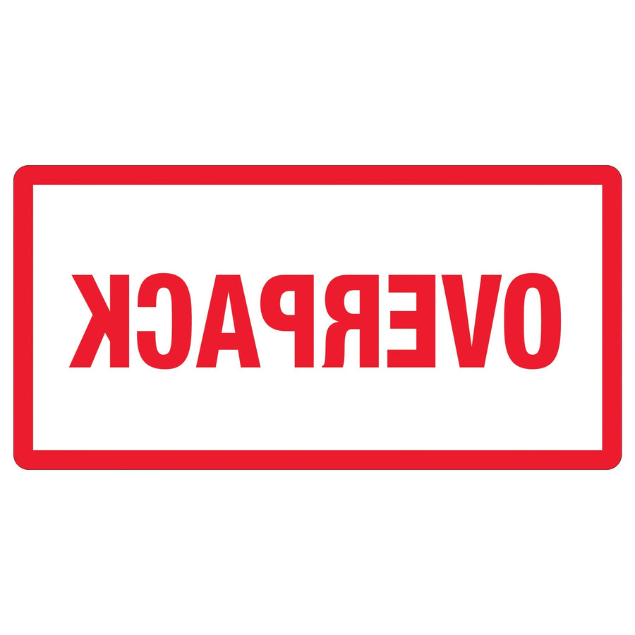 3x6 Red/White DOT Overpack Labels Semi-Gloss 500/Roll DL1374 - alias listing