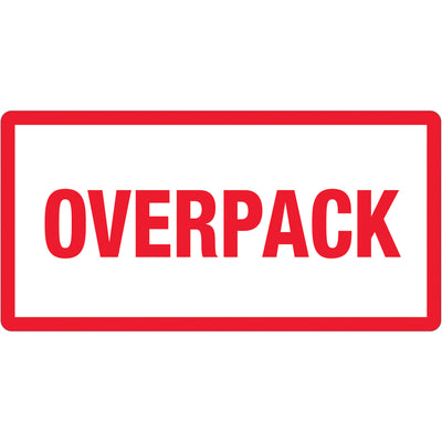 3x6 DOT Overpack Labels Semi-Gloss Red/White - 500/Roll
