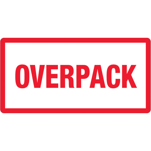3x6 DOT Overpack Labels Semi-Gloss Red/White - 500/Roll