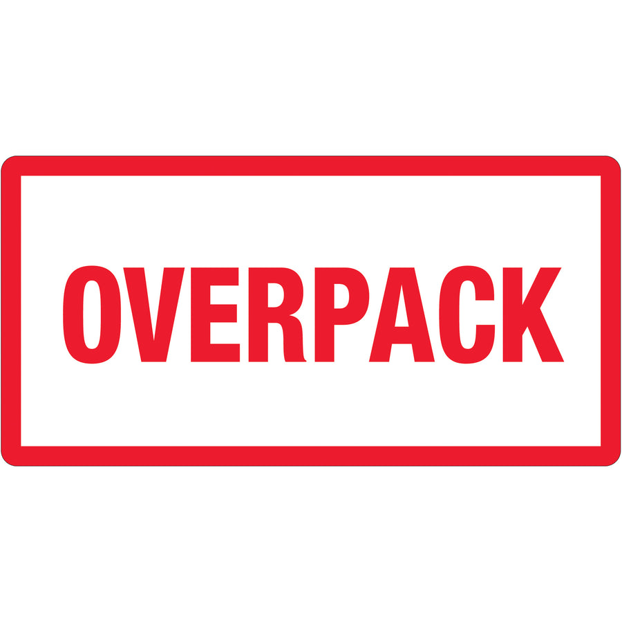 3x6 DOT Overpack Labels Semi-Gloss Red/White - 500/Roll