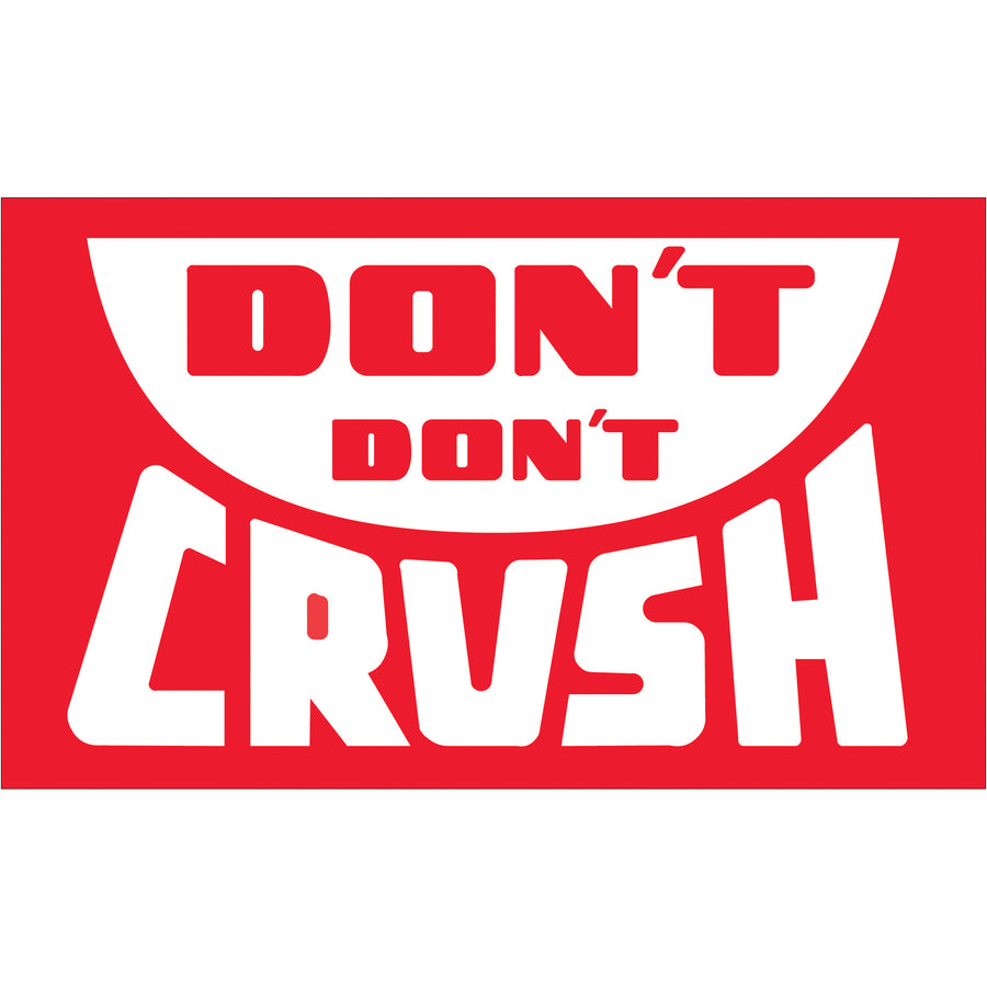 Protect your shipments with internationally recognized 3" x 5" Don't Crush labels printed on durable semi-gloss coated paper. Roll of 500 labels delivers cost-effective compliance for high-volume shippers. Pair with compatible tabletop or wall-mount dispensers for streamlined warehouse labeling.