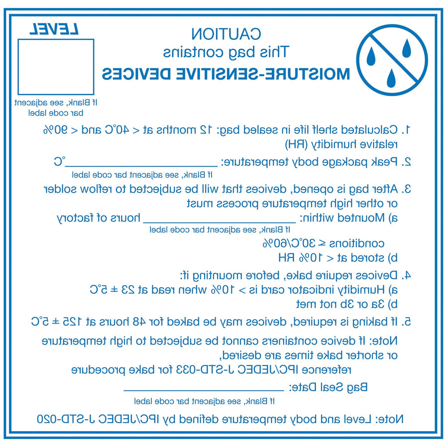 4x4 Moisture Sensitive Devices Warning Labels Semi-Gloss 500/Roll DL1381 - alias listing