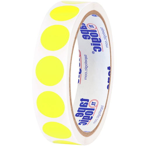 3/4 in Fluorescent Yellow Removable Labels 500/Roll DL1388FY - alias listing