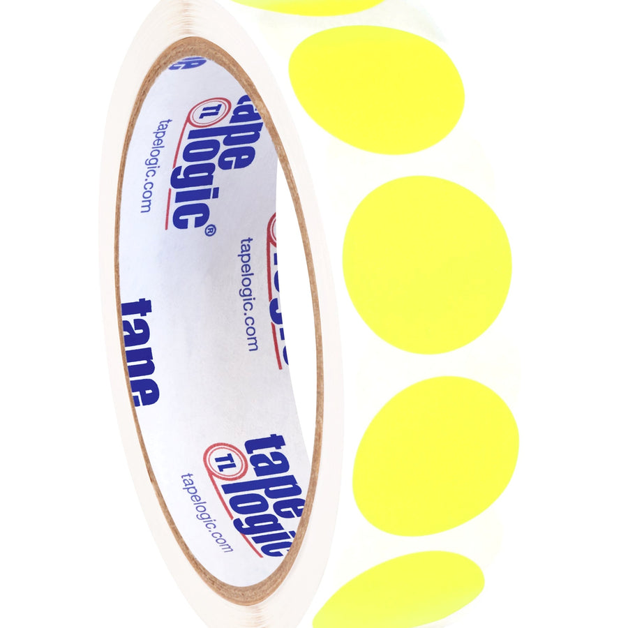 1 in Fluorescent Yellow Removable Circle Labels 500/Roll DL1389FY - alias listing