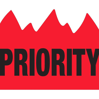 1.5x2 Red/Black Priority Bill of Lading Labels Semi-Gloss 500/Roll DL1391 - alias listing