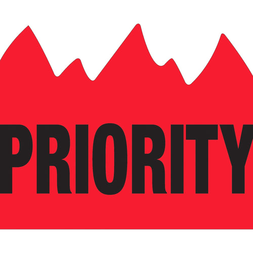 1.5x2 Red/Black Priority Bill of Lading Labels Semi-Gloss 500/Roll DL1391 - alias listing