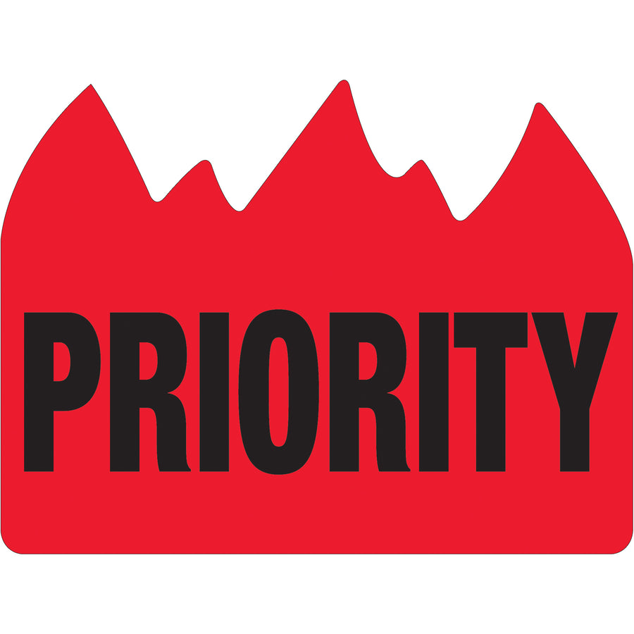 High-visibility Priority bill of lading labels in 1.5" x 2" size with bold red/black design on durable semi-gloss coated paper. Each roll contains 500 labels to keep your shipping operations compliant and organized. Compatible with tabletop and wall-mount dispensers for warehouse and office efficiency.