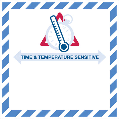 4.25x4.25" Time Temperature Sensitive Label - DOT Semi-Gloss 500/Roll