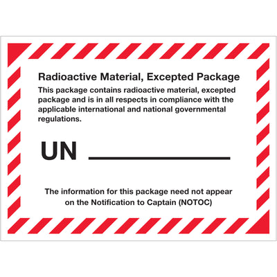 4 3/8" x 3 1/4" Radioactive Material Labels - DOT , 500/Roll