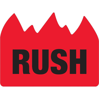 1.5 x 2" Rush Bill of Lading Labels - Semi-Gloss Red/Black - Roll of 500