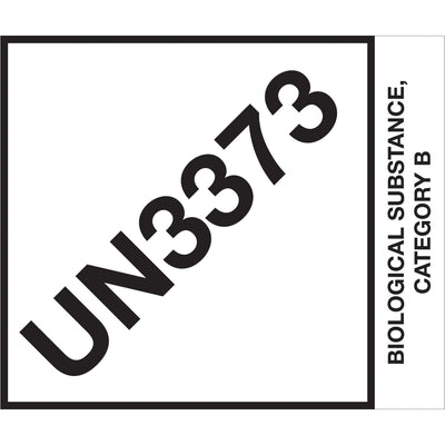 4x4.75" UN3373 Biological Substance Category B Labels - Semi-Gloss, Roll of 500