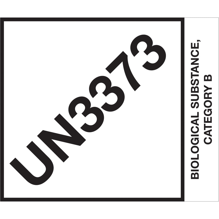 4x4.75" UN3373 Biological Substance Category B Labels - Semi-Gloss, Roll of 500