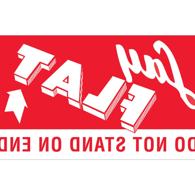 3x5 Red/White Lay Flat Do Not Stand Labels Semi-Gloss 500/Roll DL1420 - alias listing