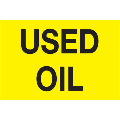 Meet EPA compliance standards with high-visibility 3x3" fluorescent yellow used oil labels. Semi-gloss coated paper construction ensures durability in industrial environments. Sold as a convenient 500-label roll–perfect for warehouses, maintenance facilities, and fleet operations requiring clear waste stream identification.