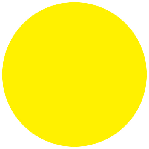 Bright fluorescent yellow removable circle labels in 1.5