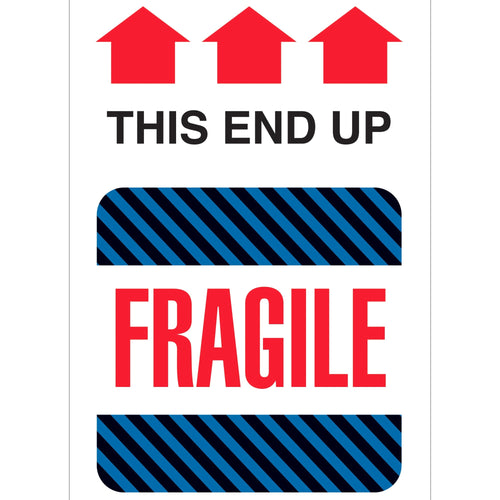 4x6 This End Up Fragile Labels 500/Roll DL1550