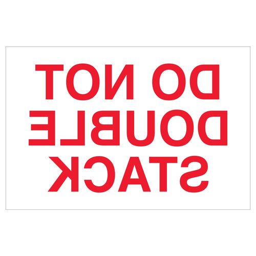 2x3 Red/White Do Not Double Stack Labels High Gloss Paper 500/Roll DL1617 - alias listing