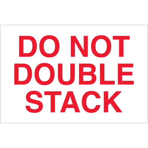 Internationally acknowledged Do Not Double Stack warning labels protect fragile shipments and ensure compliance with global handling requirements. Printed on durable high gloss paper in bold red/white, these 2
