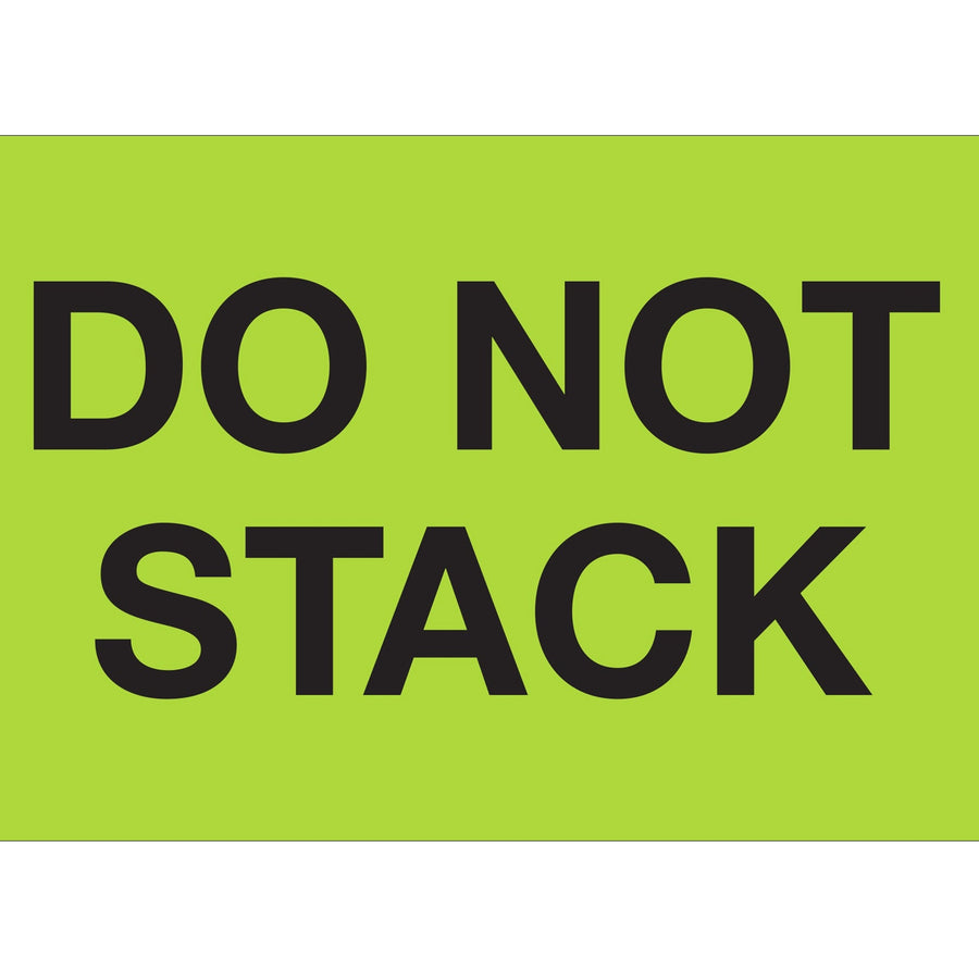 2x3 Fluorescent Green Do Not Stack Labels 500/Roll DL1619 - alias listing