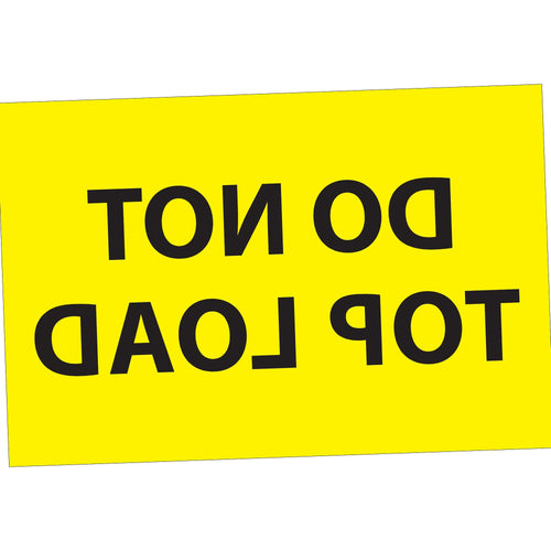 2x3 Fluorescent Yellow Do Not Top Load Labels Paper 500/Roll DL1620 - alias listing