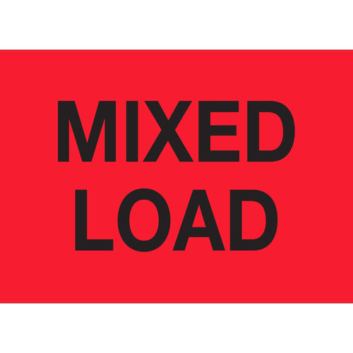 2x3 Fluorescent Red Mixed Load Labels 500/Roll DL1624 - alias listing