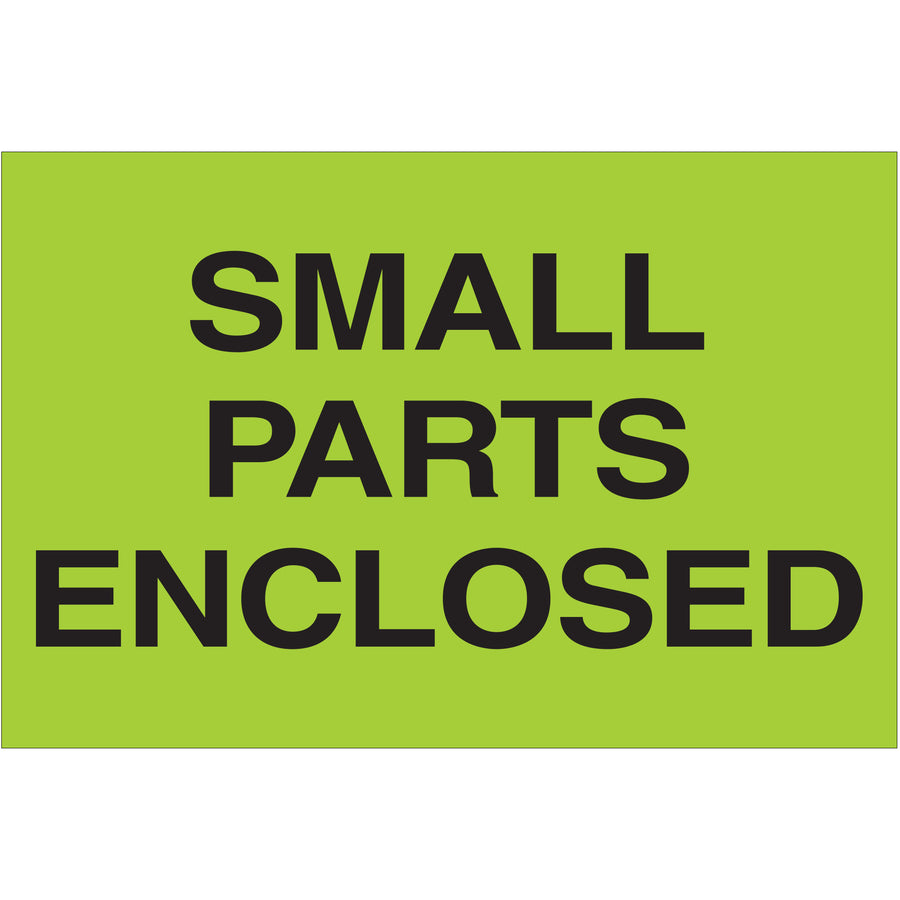 High-gloss fluorescent green labels meet international shipping standards for enclosed small parts. 2" x 3" dimensions printed on premium paper deliver superior visibility and durability. Roll of 500 labels ready to ship–compatible with multiple tabletop and wall-mount dispensers for streamlined warehouse operations.