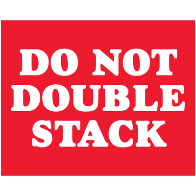Prevent costly shipping damage with these 8x10 Do Not Double Stack labels printed on high gloss paper. Red and white design ensures visibility and compliance across international shipments. Sold as a convenient 250-label roll for continuous warehouse operations.