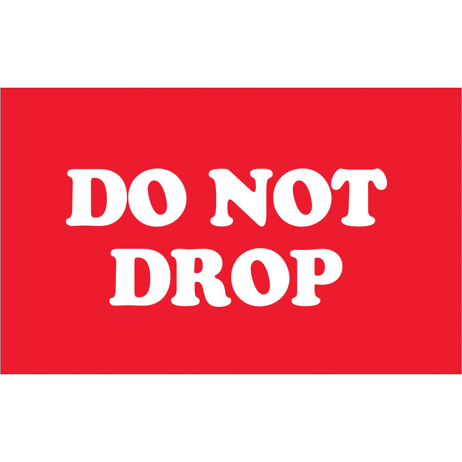 ISO-compliant Do Not Drop labels measure 3" x 5" and print on durable semi-gloss coated paper for maximum visibility and durability. Each roll contains 500 labels, internationally recognized to alert handlers to fragile shipments. Compatible with both tabletop and wall-mount dispensers for warehouse efficiency.