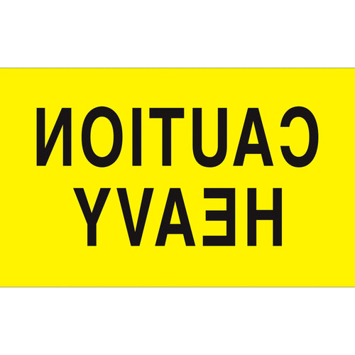 3x5 Fluorescent Yellow Caution Heavy Labels Semi-Gloss 500/Roll DL2101 - alias listing