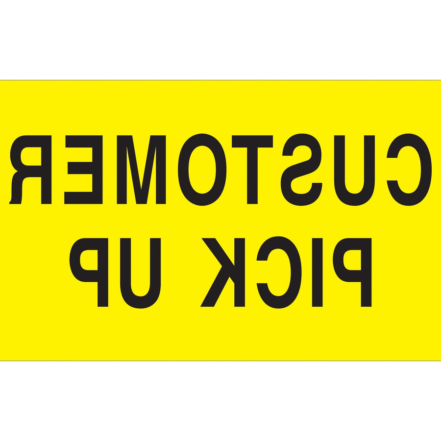 3x5 Fluorescent Yellow Customer Pick Up Labels Semi-Gloss 500/Roll DL2121 - alias listing
