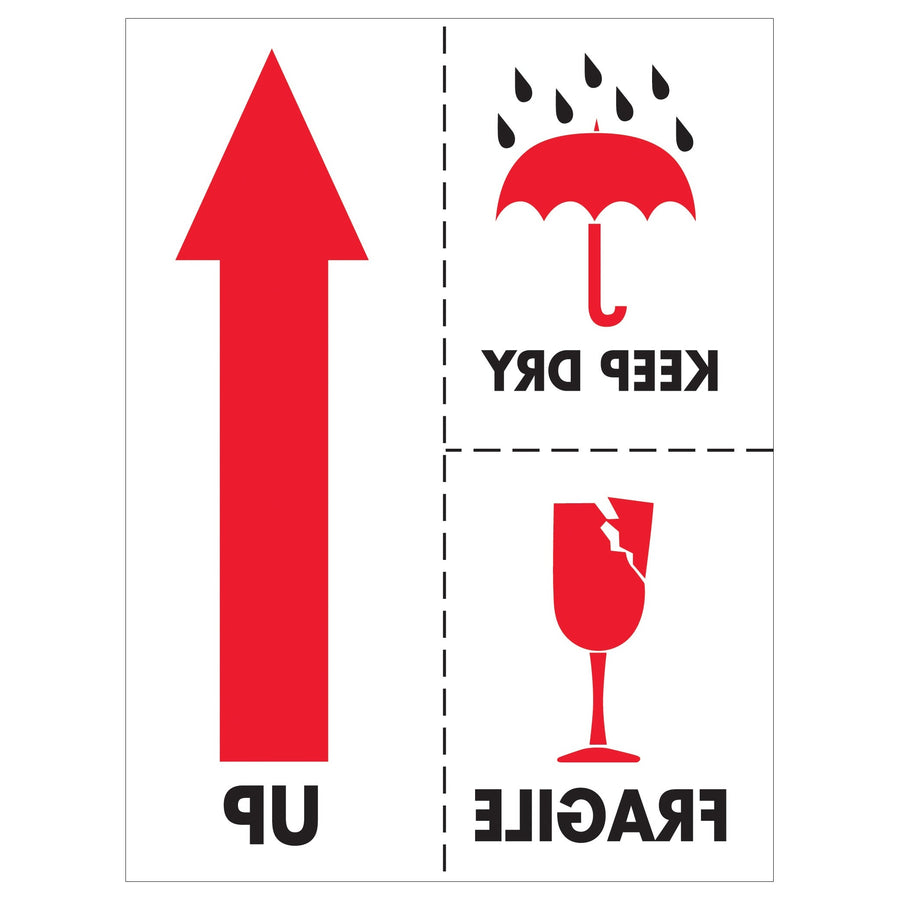 3x4 Keep Dry Fragile Labels 500/Roll DL2152 - alias listing
