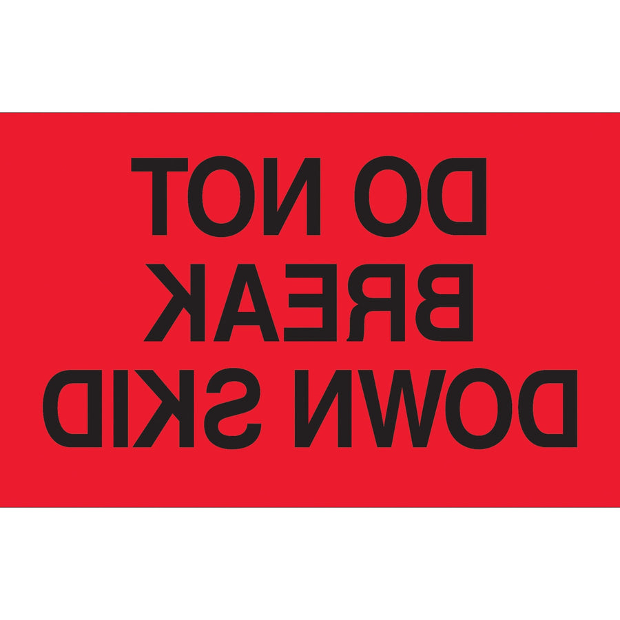 3x5 Fluorescent Red Do Not Break Down Skid Labels 500/Roll DL2161 - alias listing