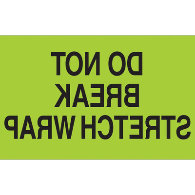 3x5 Fluorescent Green Do Not Break Shipping Labels Semi-Gloss 500/Roll DL2201 - alias listing
