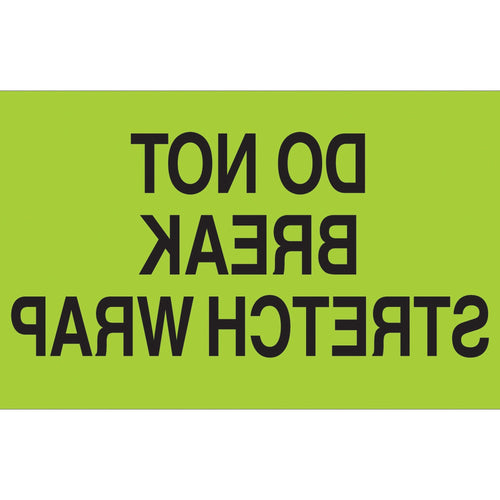 3x5 Fluorescent Green Do Not Break Shipping Labels Semi-Gloss 500/Roll DL2201 - alias listing