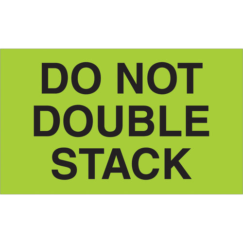 High-visibility fluorescent green Do Not Double Stack labels (3